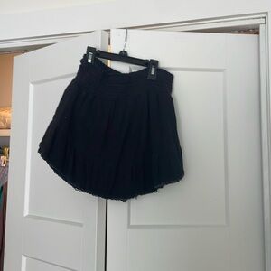 Black mini ruffle skirt